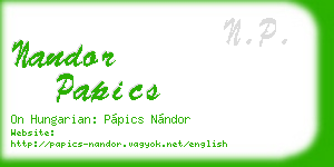 nandor papics business card