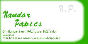 nandor papics business card